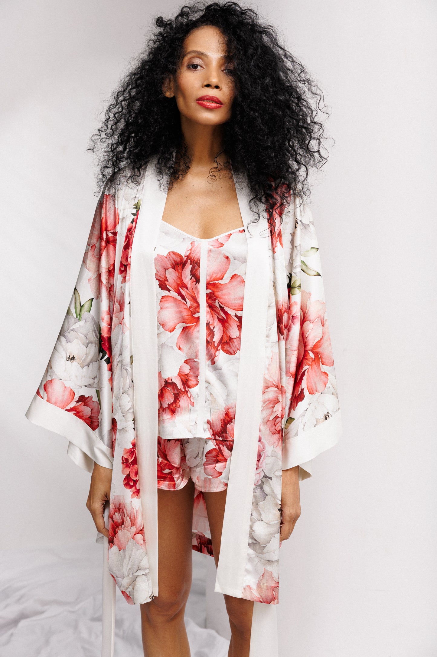 Peony Allure Camisole & Shorts Set in Blue