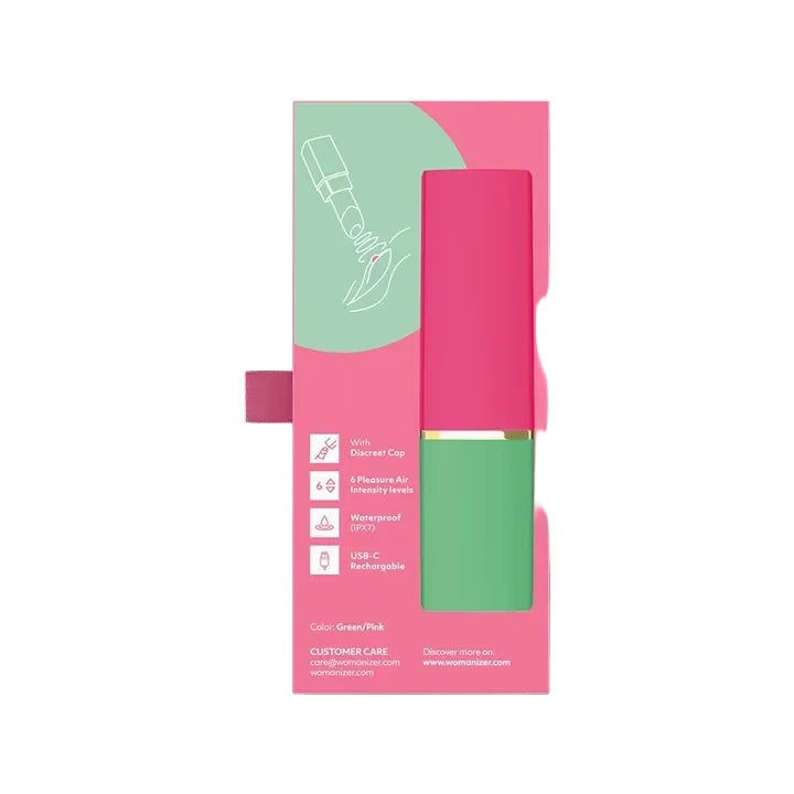 Lipstick Clitoral Stimulator in Green and Pink - Anastasia's Bedroom Lingerie