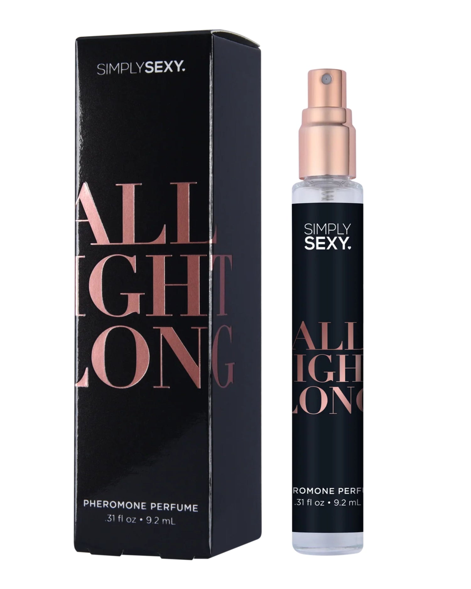 Turn Off the Lights pheromone perfume spray bottle by Anastasia's Bedroom Lingerie, 0.31 fl oz, with sleek packaging and spray nozzle.