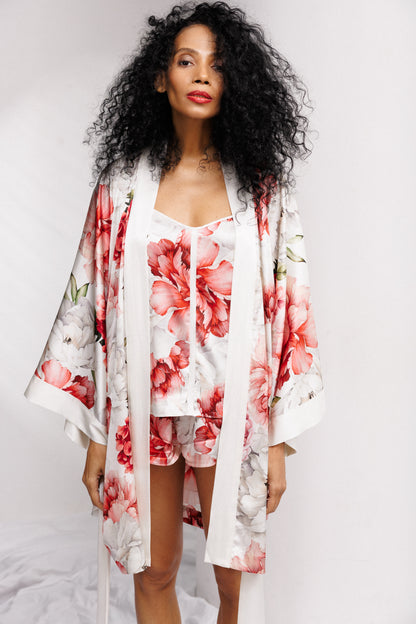 Peony Allure Camisole & Shorts Set in Coral