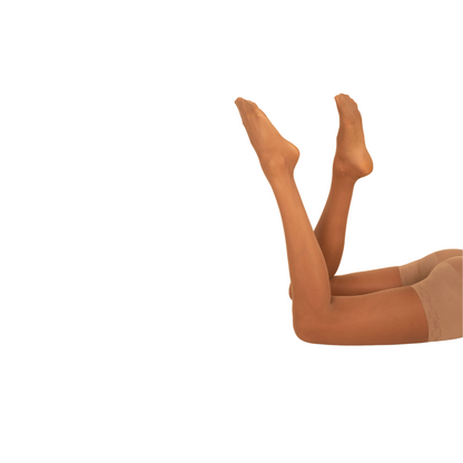Sheer tan contour tights by Anastasia's Bedroom Lingerie featuring a smooth, lightweight design for a seamless look.