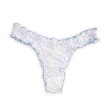 Cream cotton thong from La Sylvie collection by Anastasia's Bedroom Lingerie, shown on a white background.
