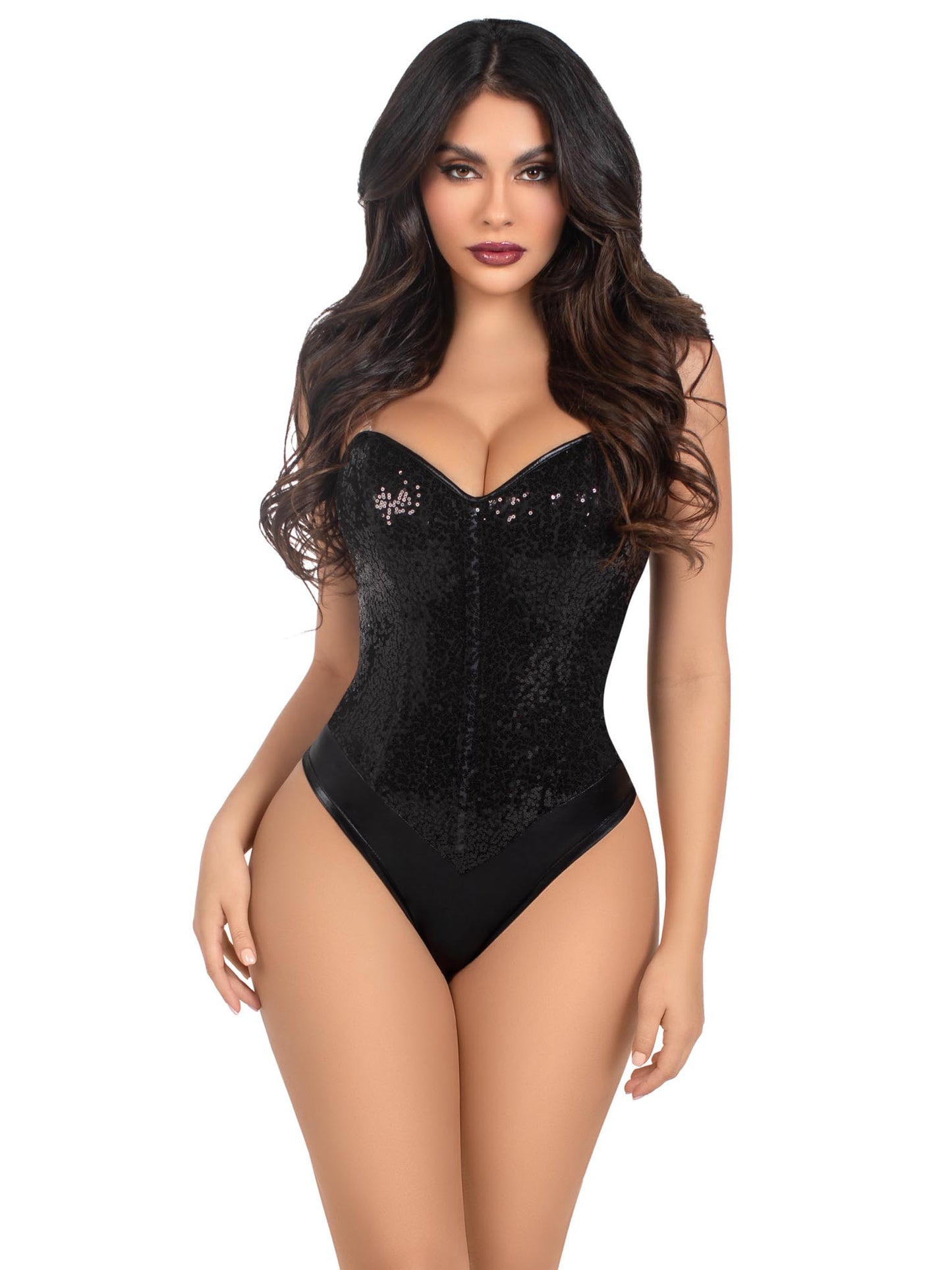 Sequin Bodysuit Black