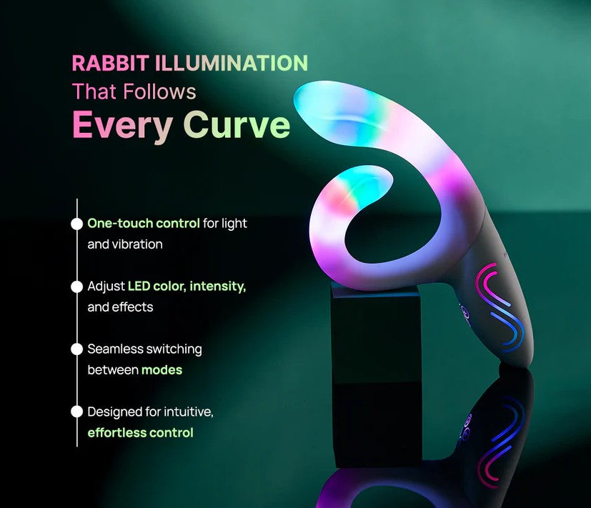 Illumination The Rabbit by Paradise rabbit vibrator featuring dual stimulation and soft silicone surface.