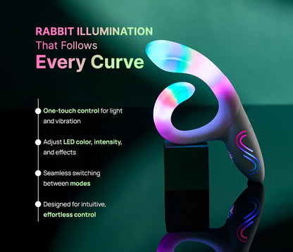 Illumination The Rabbit by Paradise rabbit vibrator featuring dual stimulation and soft silicone surface.