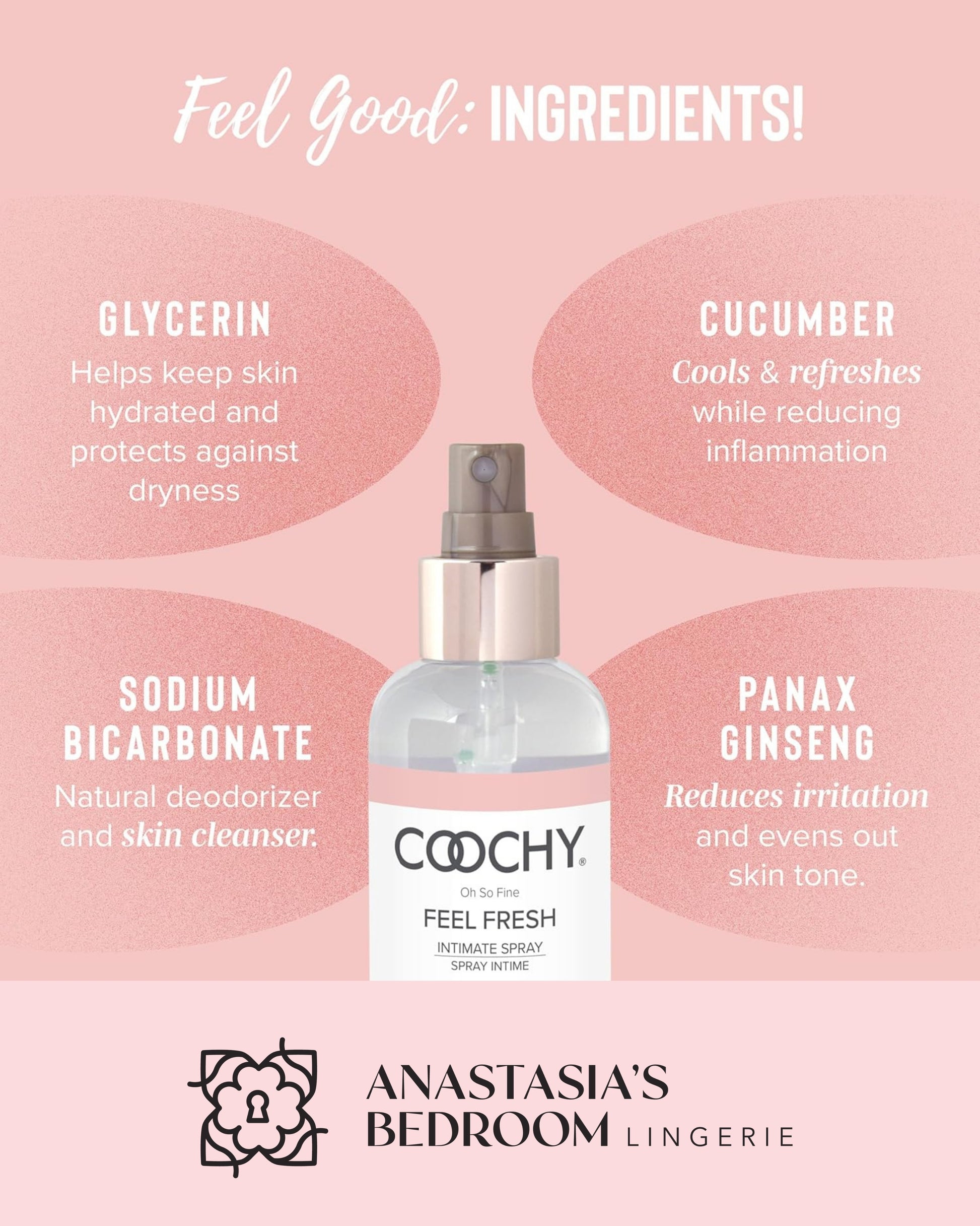Oh So Fine Feel Fresh Intimate Spray - Peony Prowess 4oz | 118mL - Anastasia's Bedroom Lingerie