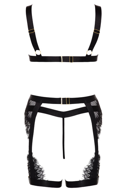 Anastasia's Bedroom Lingerie Janet Eyelash Lace 3-Piece Bra Set featuring delicate lace details and matching lingerie pieces.