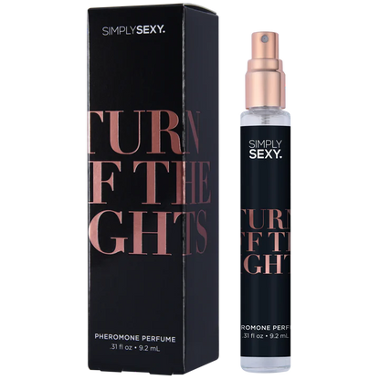 Anastasia's Bedroom Lingerie Turn Off the Lights pheromone perfume spray bottle, 0.31 fl oz, featuring a sleek black design.