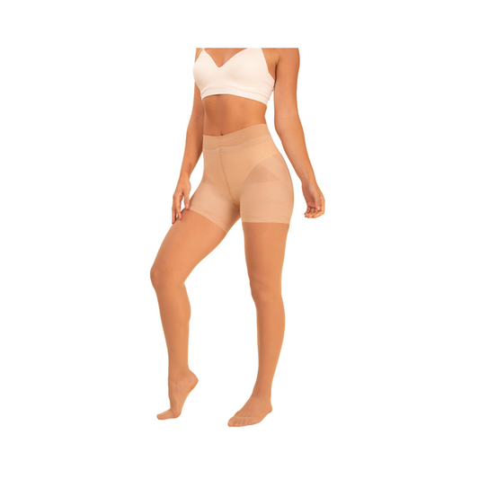 Ivory sheer contour tights by Anastasia's Bedroom Lingerie featuring smooth, lightweight design and subtle shaping for a sleek look.