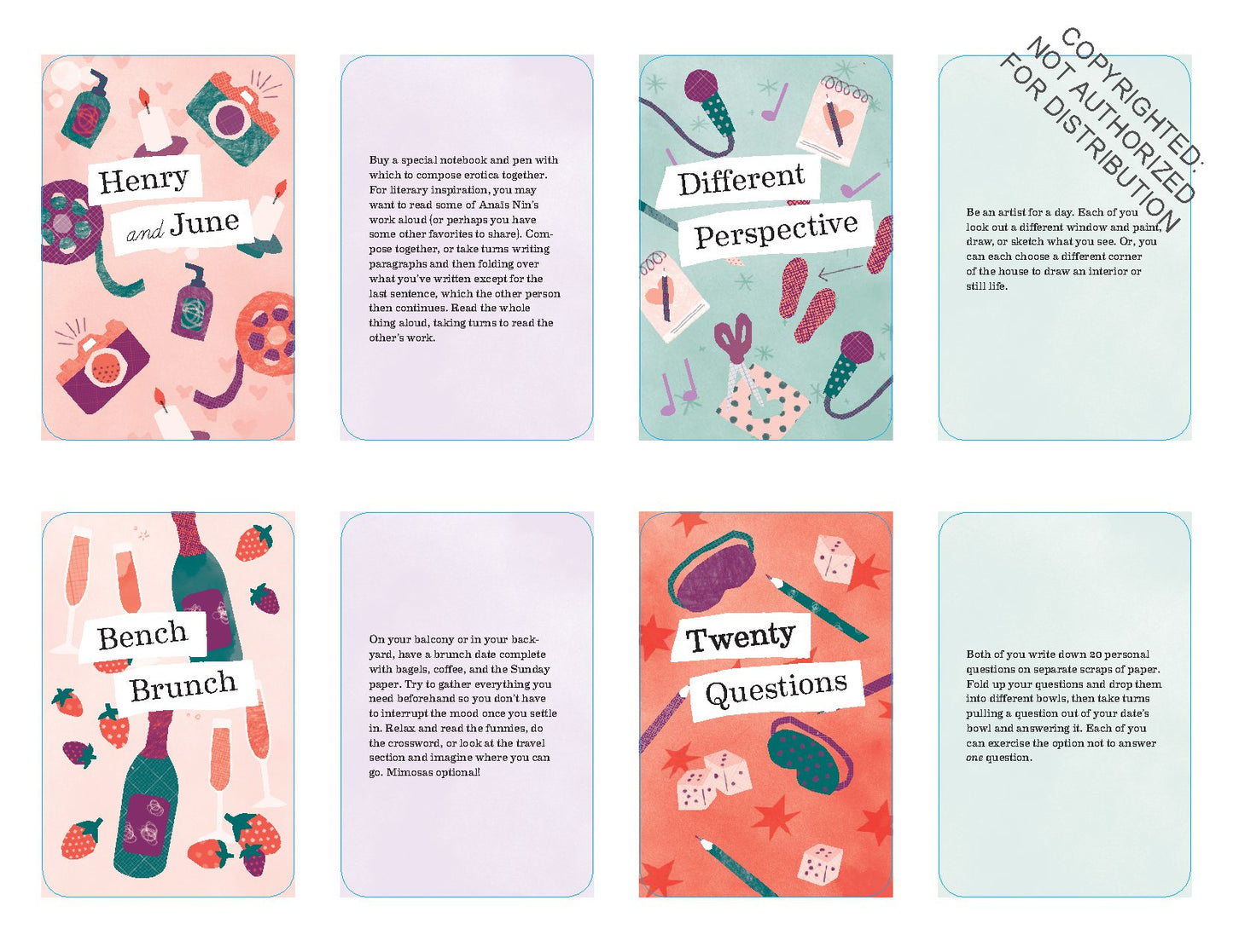 Book cover for "52 Cheap Dates at Home" by Anastasia's Bedroom Lingerie, featuring romantic-themed illustrations and cozy design.