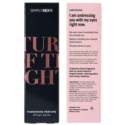 Anastasia's Bedroom Lingerie Turn Off the Lights Pheromone Perfume Spray 0.31 fl oz bottle with black cap and clear label.