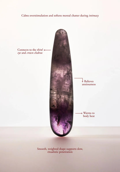Amethyst original crystal wand from Anastasia's Bedroom Lingerie, showing a polished purple gemstone wand on a neutral background.
