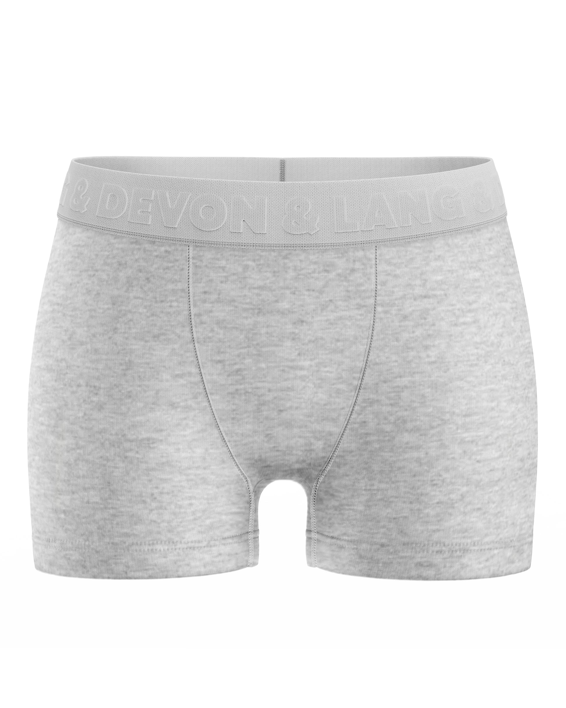 Bria women's boyshort in Heather Grey by Anastasia's Bedroom Lingerie, soft grey cotton underwear with a comfortable fit.