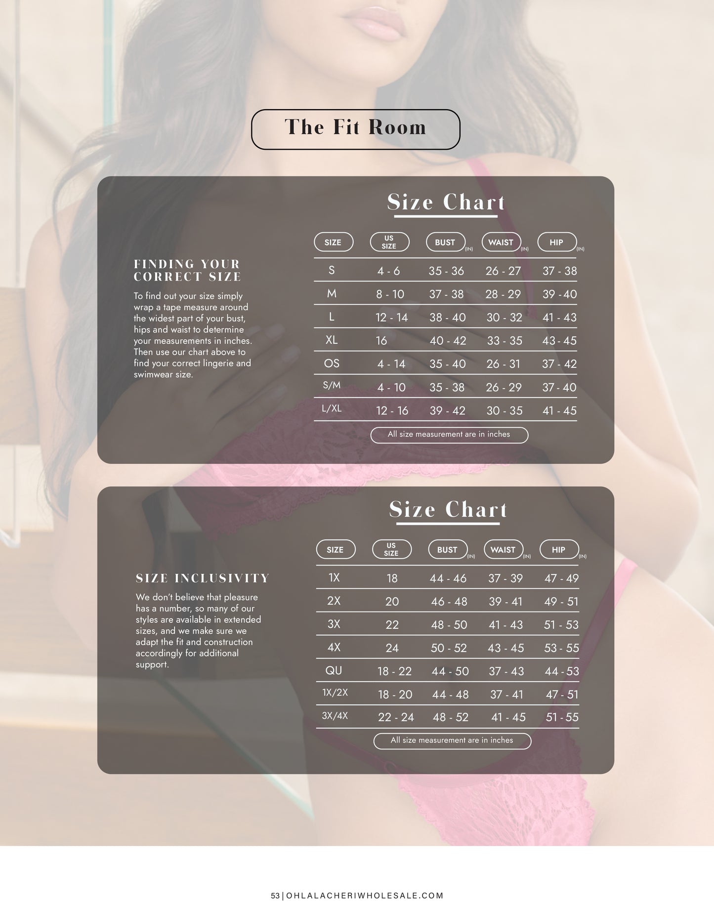 Size chart for Anastasia's Bedroom Lingerie Red Provence Sheer Short Robe in plus size, showcasing size options and measurements.