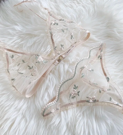 Nude Bralette and Thong