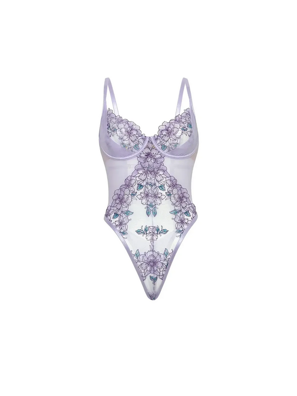 Lavender Lace Teddy - Anastasia's Bedroom Lingerie
