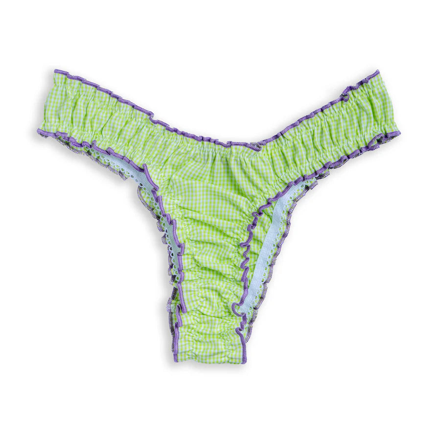 La Sophie cotton thong by Anastasia's Bedroom Lingerie, showing soft white cotton fabric and minimalistic design.