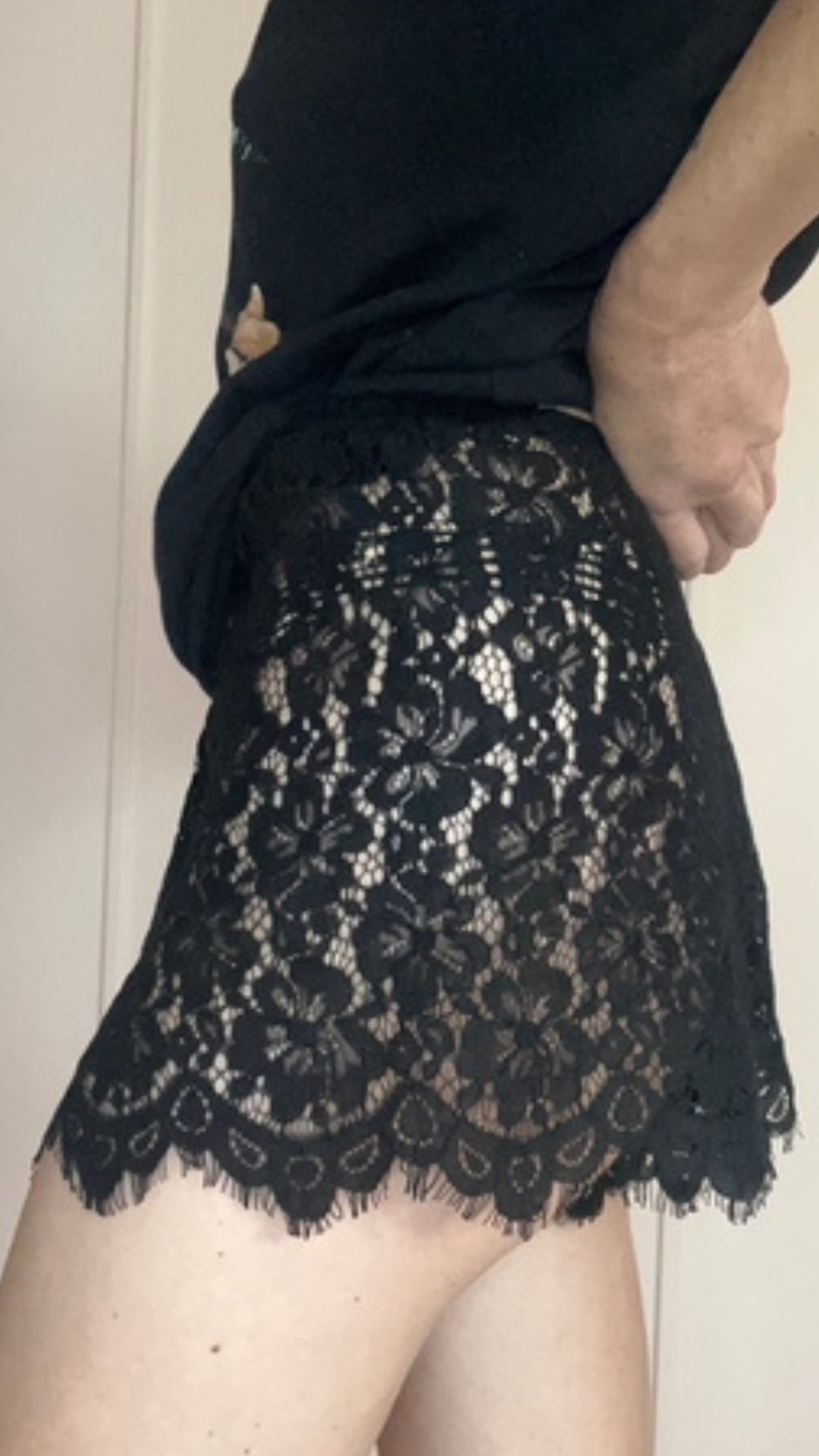 Vintage inspired lace shorts by Anastasia's Bedroom Lingerie with delicate floral lace and high-waisted fit.