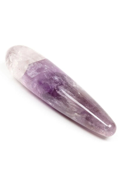 Amethyst Original Crystal Wand from Anastasia's Bedroom Lingerie featuring a polished purple amethyst crystal with a carved handle.