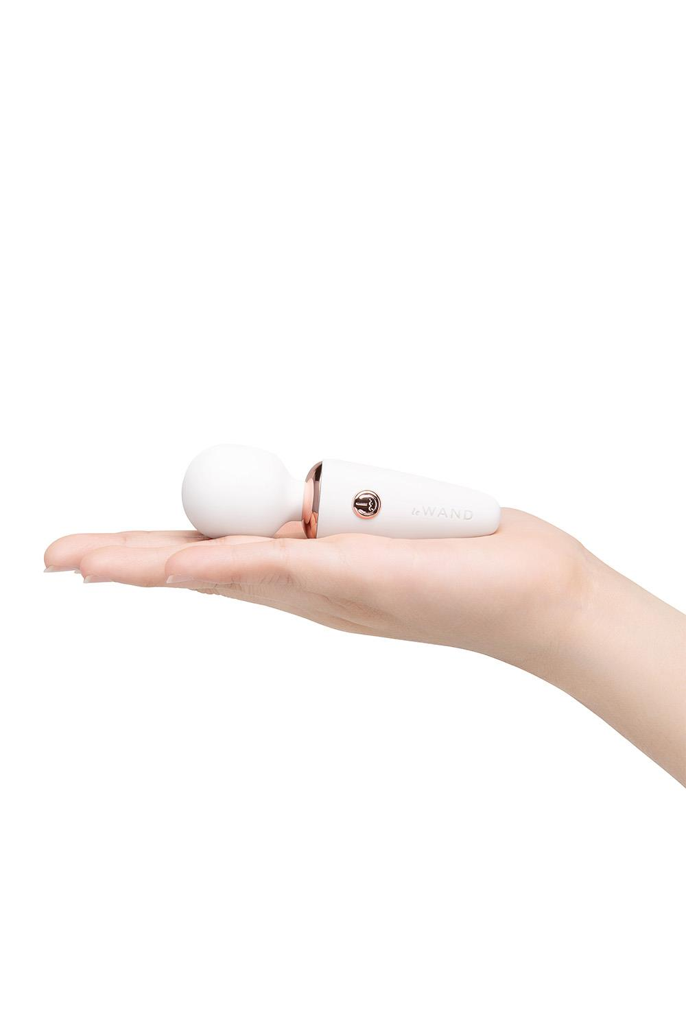 LE Wand Mini Micro Wand in white, a compact vibrators with a smooth surface, designed for discreet pleasure and targeted stimulation.