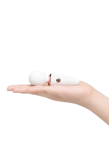 LE Wand Mini Micro Wand in white, a compact vibrators with a smooth surface, designed for discreet pleasure and targeted stimulation.