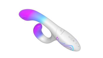 Illumination by Paradise Rabbit Vibrator in soft pink, featuring a realistic rabbit shape with textured surface and flexible design.