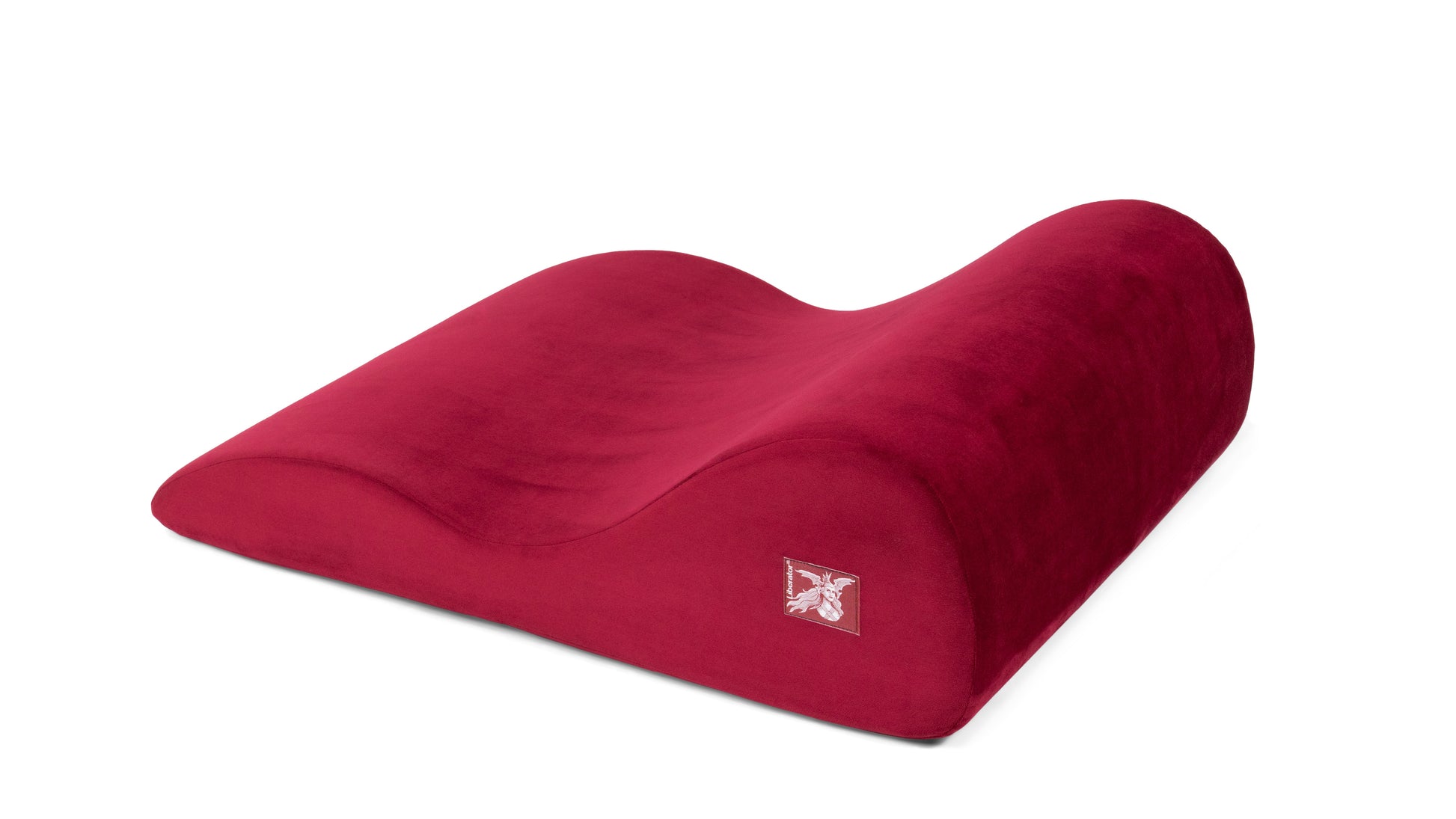 Liberator Hipster Merlot Microvelvet BDSM cushion shown in rich merlot color with plush microvelvet fabric and ergonomic design.