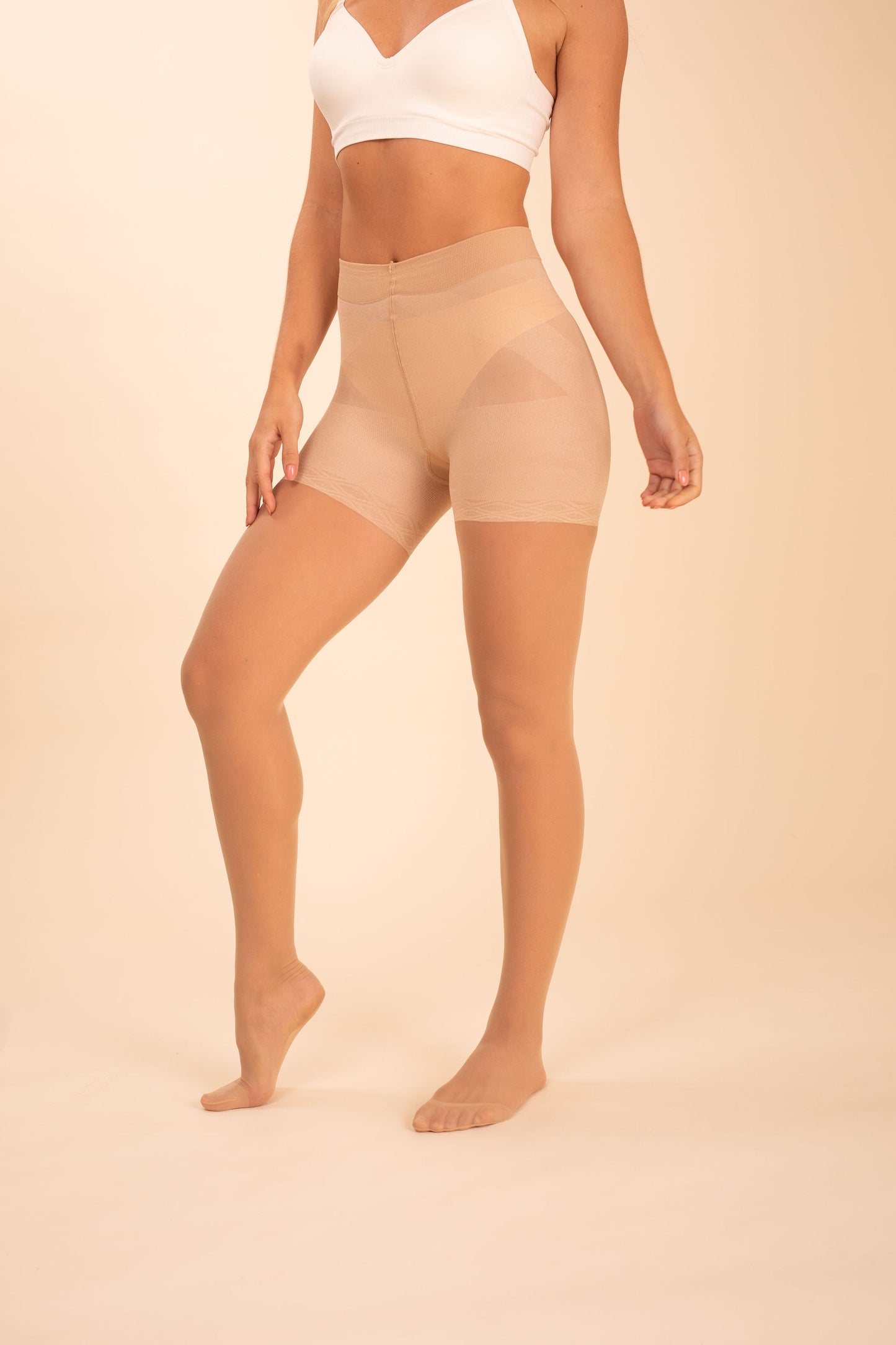 Sheer Contour Tights in Ivory - Anastasia's Bedroom Lingerie