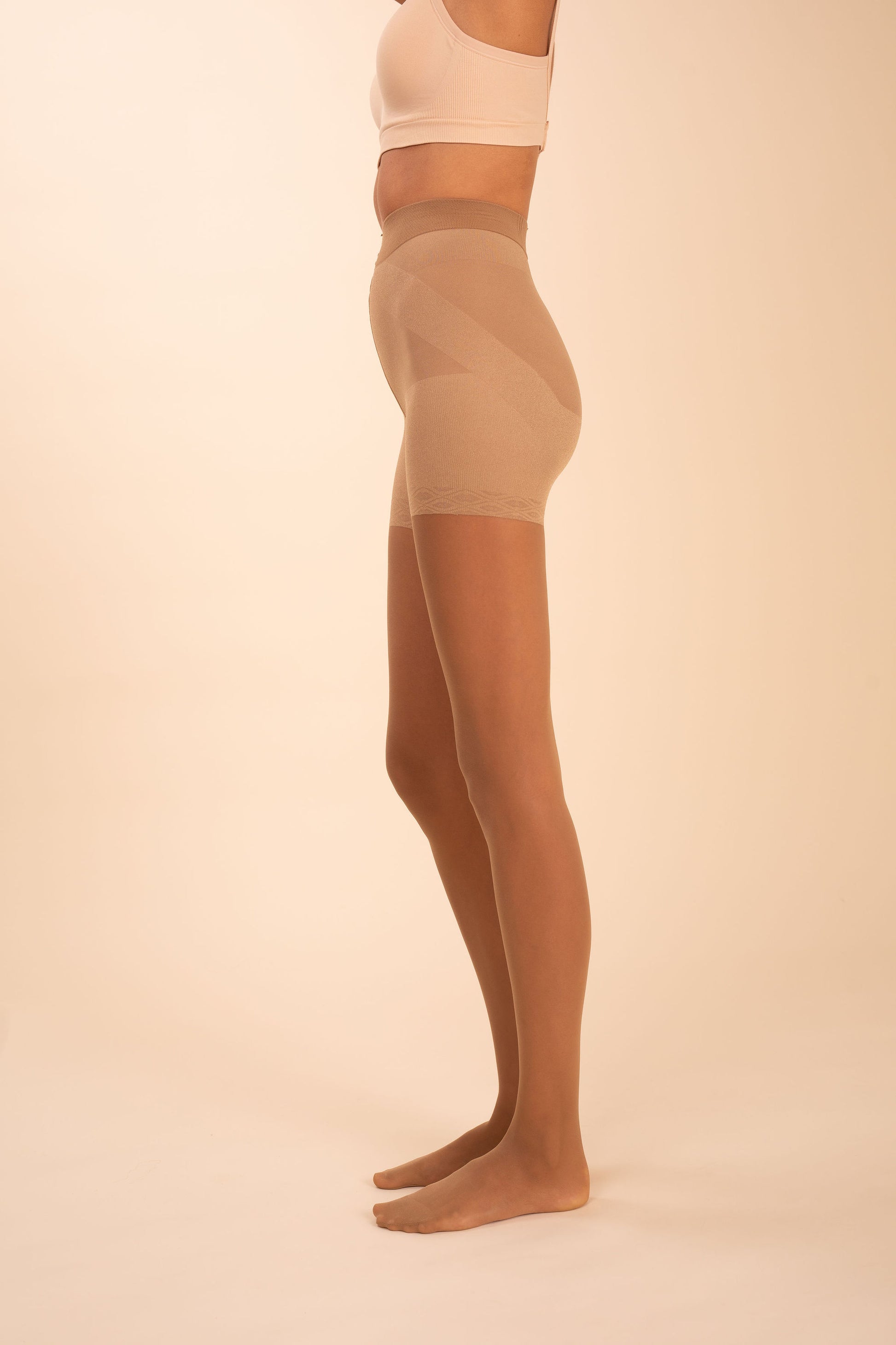 Sheer Contour Tights in Tan - Anastasia's Bedroom Lingerie